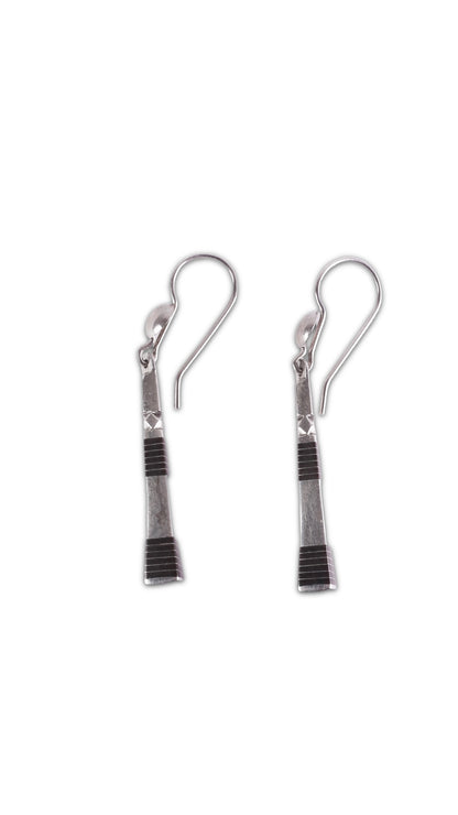 Handmade Silver and Ebony Earrings from Niger