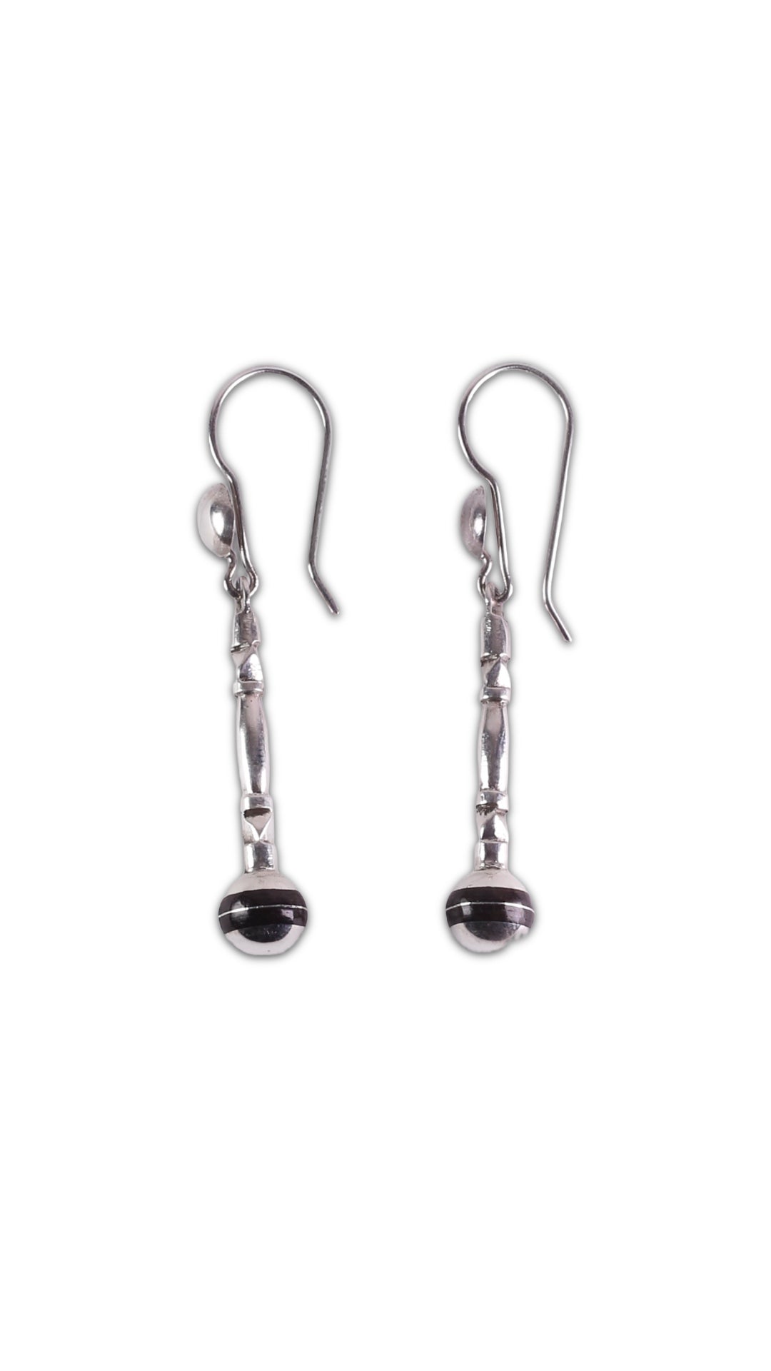 Boucles d'oreilles artisanales en argent et ébène du Niger