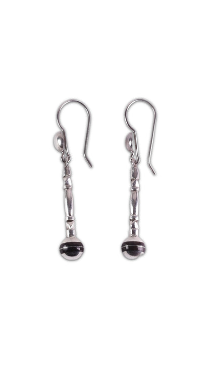 Boucles d'oreilles artisanales en argent et ébène du Niger