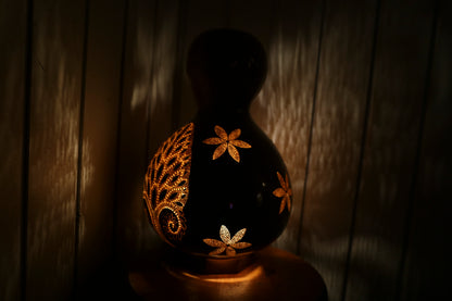 Enchanting Tree & Flowers Gourd Lamp