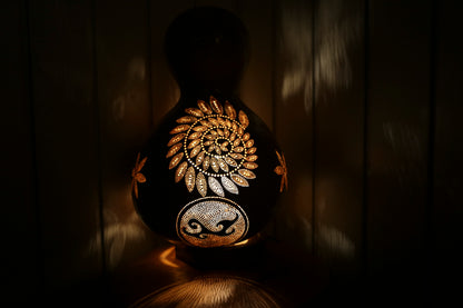 Enchanting Tree & Flowers Gourd Lamp