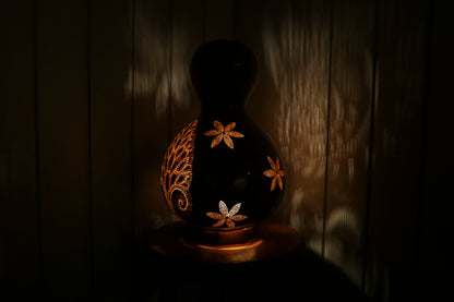 Enchanting Tree & Flowers Gourd Lamp