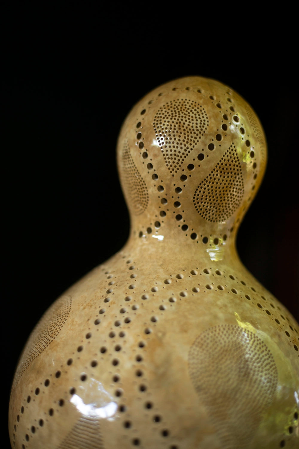  Collection, Calabash lamps, Unique, Carvings, Sizes, Serene ambiance, Soft glow, Decorative lighting, Elegance, Patterns, doti sutra, big lamp, boho light decor