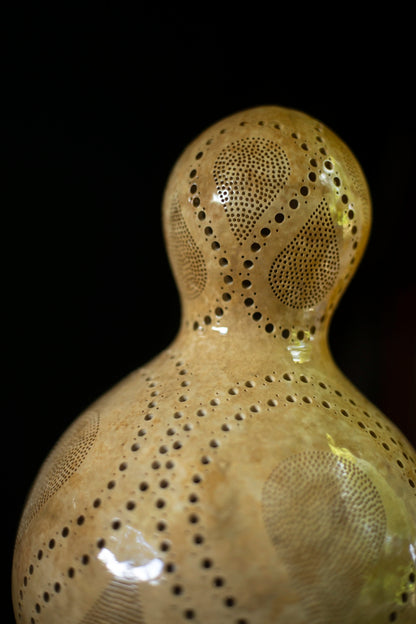  Collection, Calabash lamps, Unique, Carvings, Sizes, Serene ambiance, Soft glow, Decorative lighting, Elegance, Patterns, doti sutra, big lamp, boho light decor