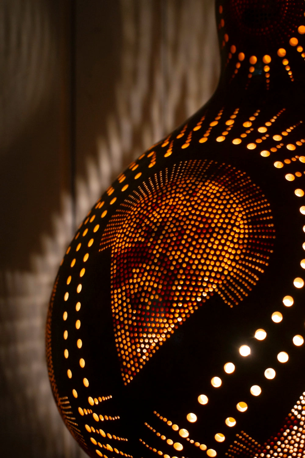  Collection, Calabash lamps, Unique, Carvings, Sizes, Serene ambiance, Soft glow, Decorative lighting, Elegance, Patterns, doti sutra, big lamp, boho light decor