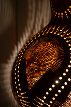Chargez l&#39;image dans la visionneuse de la galerie,  Collection, Calabash lamps, Unique, Carvings, Sizes, Serene ambiance, Soft glow, Decorative lighting, Elegance, Patterns, doti sutra, big lamp, boho light decor