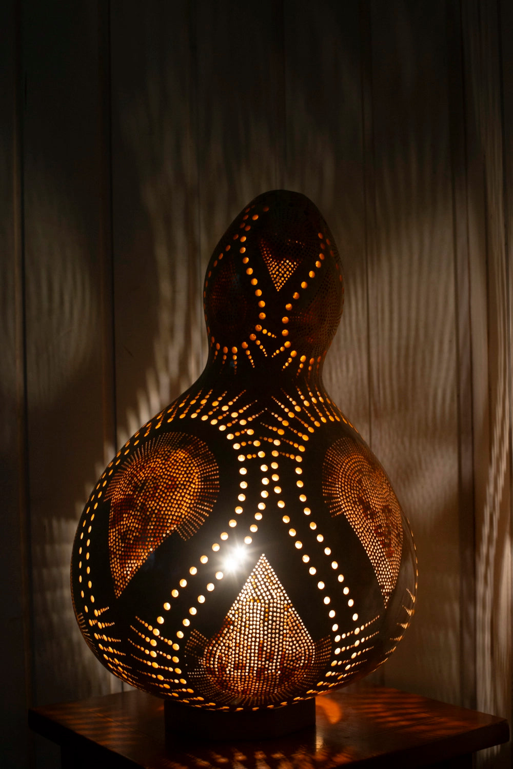  Collection, Calabash lamps, Unique, Carvings, Sizes, Serene ambiance, Soft glow, Decorative lighting, Elegance, Patterns, doti sutra, big lamp, boho light decor