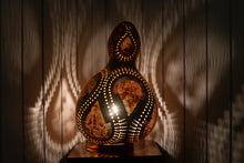 Chargez l&#39;image dans la visionneuse de la galerie,  Collection, Calabash lamps, Unique, Carvings, Sizes, Serene ambiance, Soft glow, Decorative lighting, Elegance, Patterns, doti sutra, big lamp, boho light decor