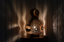 Load image into Gallery viewer, Handcrafted, Calabash lamp, Dried gourd, Intricate carving, Patterns, Soft light, Elegance, Decoration, Unique design, Warm glow.