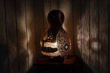 Chargez l&#39;image dans la visionneuse de la galerie, Handcrafted, Calabash lamp, Dried gourd, Intricate carving, Patterns, Soft light, Elegance, Decoration, Unique design, Warm glow.