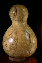 Load image into Gallery viewer, Handcrafted, Calabash lamp, Dried gourd, Intricate carving, Patterns, Soft light, Elegance, Decoration, Unique design, Warm glow.