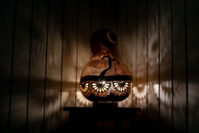 Load image into Gallery viewer, Collection, Calabash lamps, Unique, Carvings, Sizes, Serene ambiance, Soft glow, Decorative lighting, Elegance, Patterns, doti sutra, Switzerland deco lights