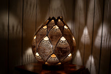 Load image into Gallery viewer, Calabash lamps, online sale, Switzerland, decorative lighting, handmade lamps, unique designs, ambient illumination, gourd artistry, Swiss decor, artisanal lighting, crafted elegance, Swiss interiors, natural ambiance, buy calabash lamps, Swiss craftsmanship, interior design, lighting fixtures, Swiss home decor, shopping online, authentic gourd lamps.