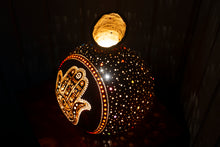 Load image into Gallery viewer,  calabash lamp, handcrafted gourd lamp, unique light decoration, artisanal illumination, gourd art lamp, decorative ambience lighting, carved calabash lamp, natural elegance decor, artistic gourd lighting, handmade lamp design, custom gourd light, organic ambiance fixture, crafted gourd glow, creative light patterns, rustic home lighting, gourd craftsmanship, art-inspired lamp, serene ambiance creation, cultural gourd art, and illuminating craftsmanship