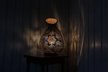 Load image into Gallery viewer, Gourd lamp, home decor, lighting, Handcrafted, artisanal, ambiance, Bodrum-inspired, coastal charm, natural beauty, Unique design, elegance.