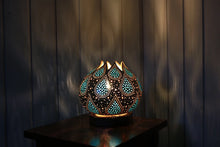 Load image into Gallery viewer, Handcrafted gourd lamp, coastal-inspired design, artisanal craft, ambient lighting