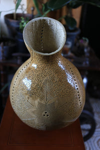 Gourd lamp, home decor, lighting, Handcrafted, artisanal, ambiance, Bodrum-inspired, coastal charm, natural beauty, Unique design, elegance.