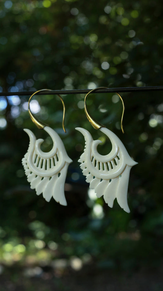 Bone,Brass • Earrings • Bali
