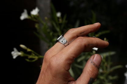 Silver Tribal & Ebony Ring II
