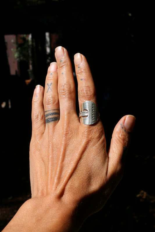 Ethnic Niger silver ring, handmade artisan jewelry