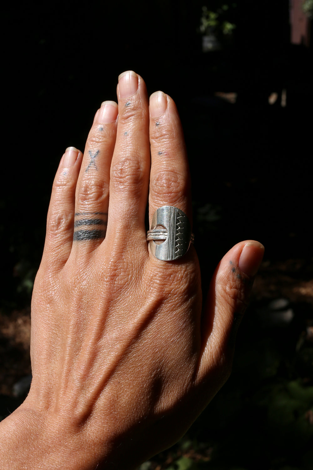 Ethnic Niger silver ring, handmade artisan jewelry