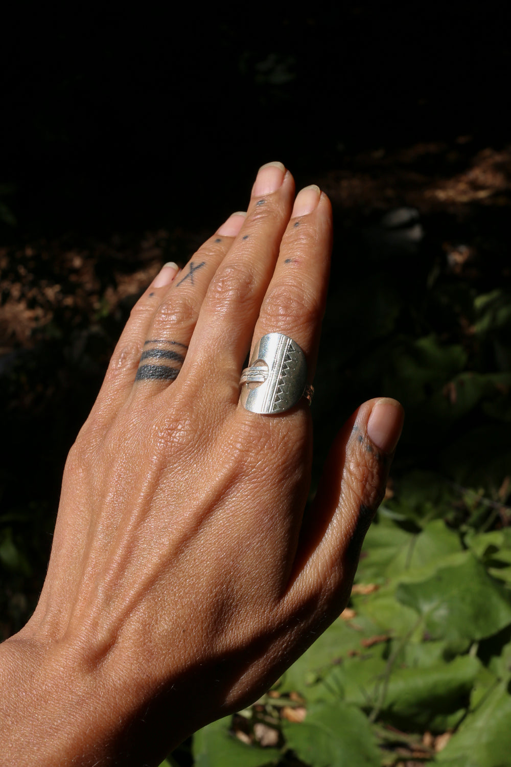Ethnic Niger silver ring, handmade artisan jewelry