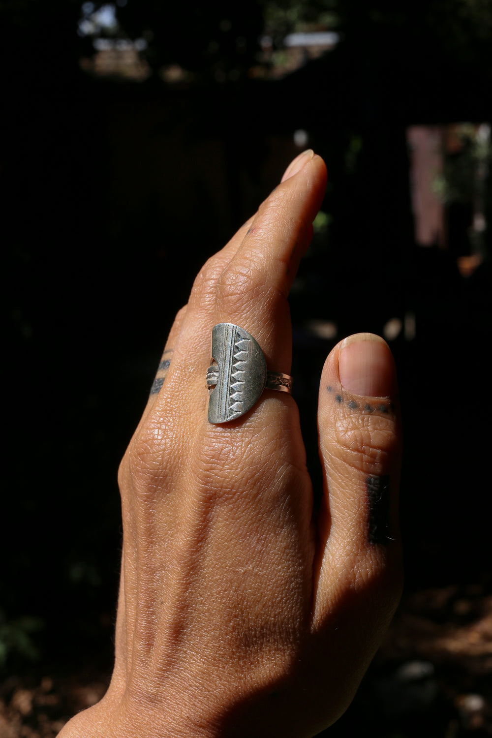 Ethnic Niger silver ring, handmade artisan jewelry