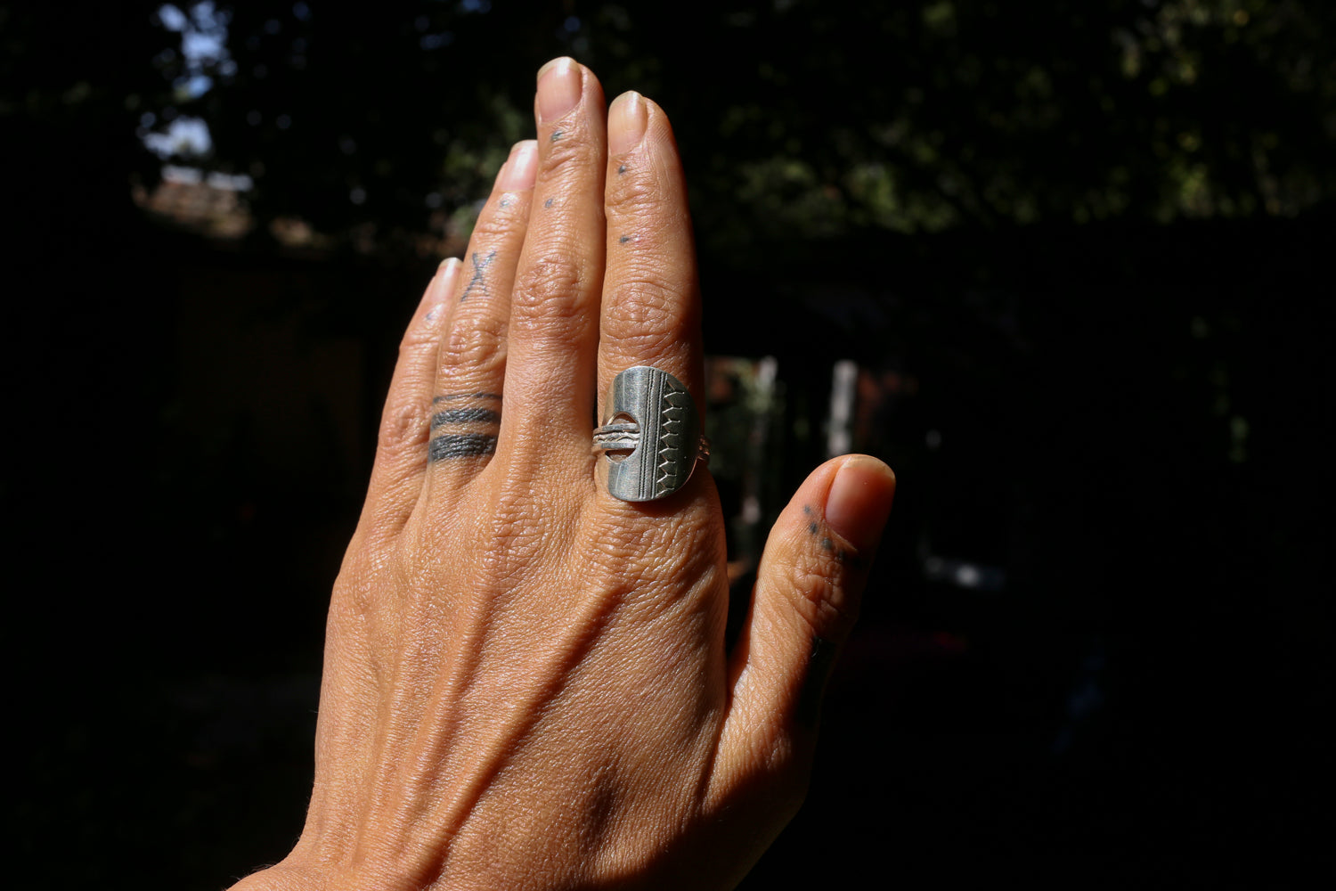 Ethnic Niger silver ring, handmade artisan jewelry