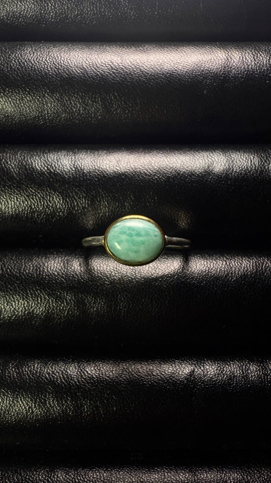 Larimar silver ring Doti sutra
