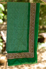 Chargez l&#39;image dans la visionneuse de la galerie, cotton colorful scarf, vibrant cotton scarf, handcrafted scarf India, colorful accessory, Indian craftsmanship, breathable cotton scarf, authentic style, versatile fashion, colorful elegance, green scarf, doti sutra