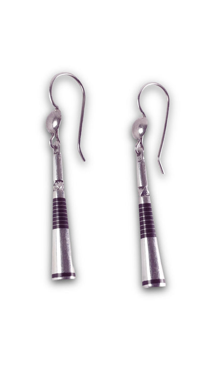 Boucles d'oreilles artisanales en argent et ébène du Niger