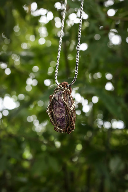 Lepidolite stone, pendant,doti sutra