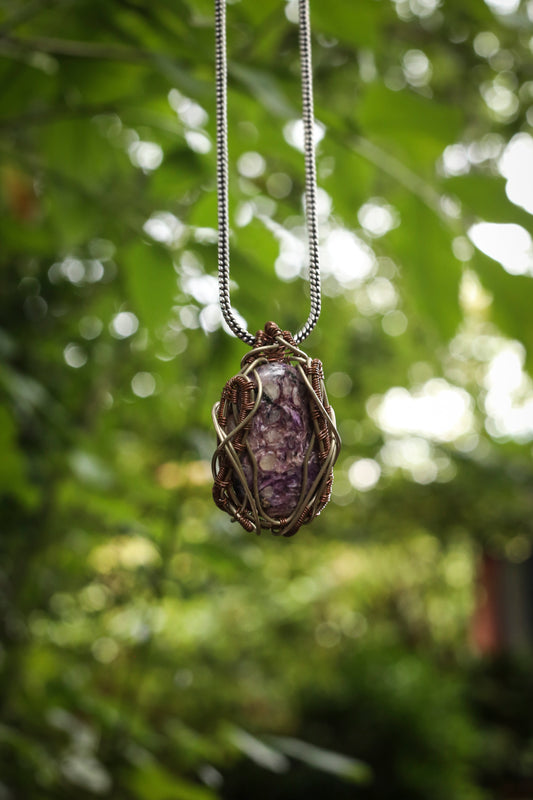 Lepidolite stone, pendant,doti sutra