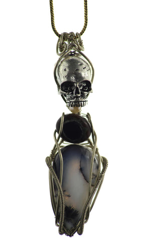 Handmade, Crystal, Pendant, doti sutra, skull pendant, skull, gemstone pendant