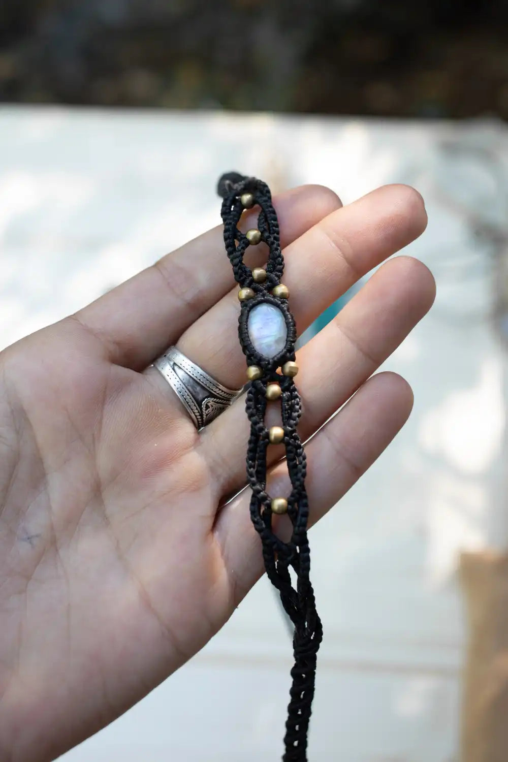 Choker moonstone necklace