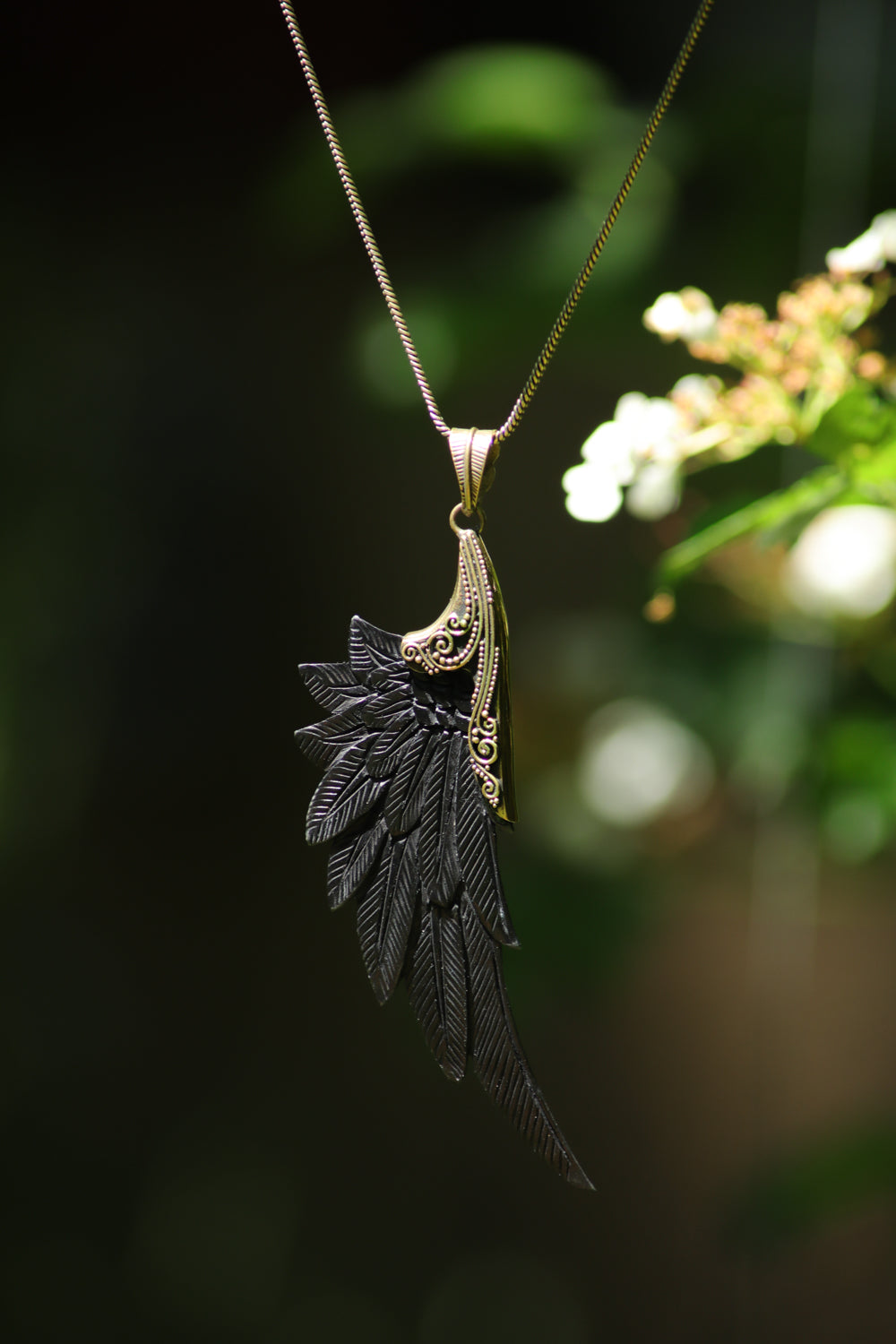 Bali Wings Earrings horn carved doti sutra bijoux artisan unique jewellery 