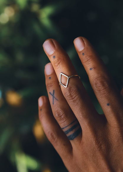 geometric ring silver minimal doti sutra indian jewellery small gift