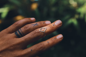geometric ring silver minimal doti sutra indian jewellery small gift