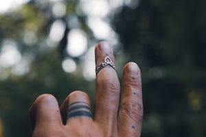 Handmade, minimal silver ring from India. 