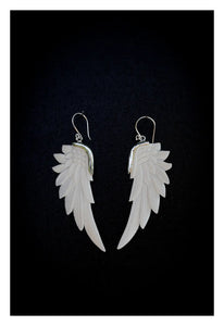 Bali White Wings Earrings
