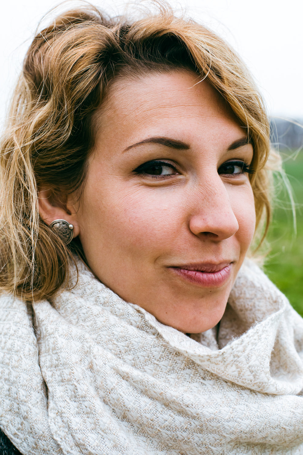 Soft,light beige, and fashionable, handmade Wool Shawl doti sutra gift for her switzerland 